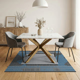 Abstract Blue Teal Geometric Abstract Area Rug