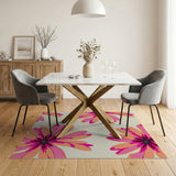 Vibrant Pink Orange Floral Area Rug