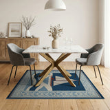 Navy Sailboat Coastal Area Rug