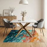 Coastal Sunset Waves Area Rug