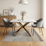 Abstract Wavy Grey Beige Area Rug