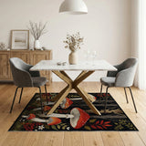 Whimsical Red Mushroom Woodland Rug