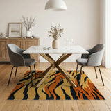 Bold Orange Tiger Stripe Area Rug