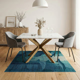Teal Blue Whale Sharks Ocean Waves Rug