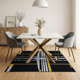 Multi-color and Patterns Airplane Runway Geometric Area Rug