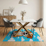 Cute Cartoon Puppy Area Rug with Stars Clouds