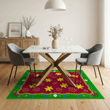 Vibrant Yellow Starflower Multi-Color Area Rug