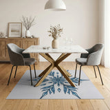 Intricate Blue Snowflake Area Rug