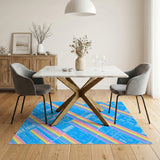 Aviation Ticket Rainbow Area Rug