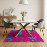 Vibrant Cosmic Swirl Pink Area Rug
