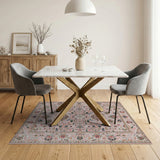 Pink Blush Pink Traditional Persian Floral Rug