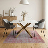 Geometric Modern Blush Pink Geometric Lattice Area Rug