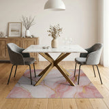 Blush Pink Gold Vein Marble Abstract Area Rug