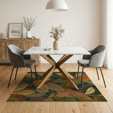 Geometric Leaf Overlap Area Rug