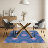 Blue Pink Starburst Geometric Area Rug