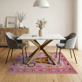 Kids Cartoon Playful Pink Cartoon Tiger Area Rug