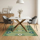 Southwestern Green Southwestern Geometric Area Rug