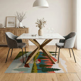 Serene Mountain Lake Cabin Canoe Area Rug