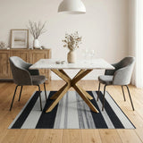 Bold Black White Striped No. 13 Area Rug