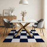 Geometric Modern Classic Black White Checkerboard Area Rug
