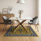 Sunny Yellow Persian Floral Area Rug
