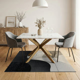 Beige Neutral Abstract Wave Area Rug
