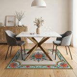 Multi-color and Patterns Ornate Red Floral Medallion Area Rug