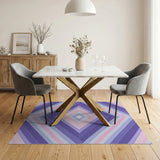 Purple Pink Geometric Diamond Stripe Rug