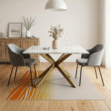 Orange Wavy Gradient Area Rug