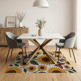 Sunflower Butterfly Pattern Area Rug