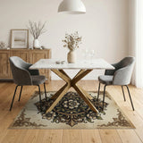 Vintage Ornate Peony Medallion Rug
