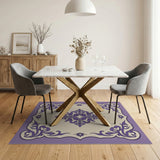 Purple Traditional Persian Purple Ornate Medallion Area Rug