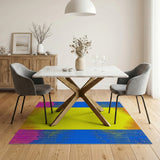 Vibrant Yellow Center Halftone Geometric Rug