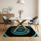 Teal Tribal Mandala Area Rug