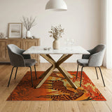 Zebra Family in Autumn Savanna Rug