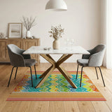 Multi-color and Patterns Vibrant Zigzag Multi-Color Southwestern Rug