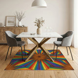 Multi-color and Patterns Radiant Multi-Color Starburst Area Rug