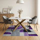 Geometric Modern Purple Geometric Abstract Area Rug