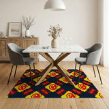 Jack-o-Lantern Geometric Diamond Area Rug