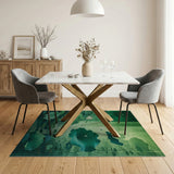 Ethereal Green Lotus Pond Area Rug