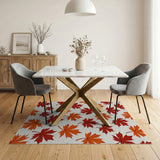 Red Maple Leaves Scatter Area Rug