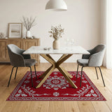 Red Red Persian Floral Medallion Rug