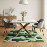 Whimsical Green Cactus Succulent Area Rug