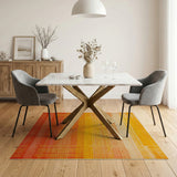 Sunset Gradient Geometric Woven Rug