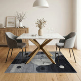 Yin-Yang Smiley Face Geometric Area Rug
