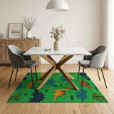 Cartoon Dinosaur Meadow Kids Area Rug