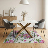 Pink Whimsical Pink Floral Pattern Area Rug