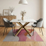 Abstract Wavy Pink Orange Area Rug