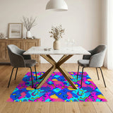 Vivid Neon Geometric Pattern Area Rug