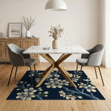 Navy Cherry Blossom Area Rug